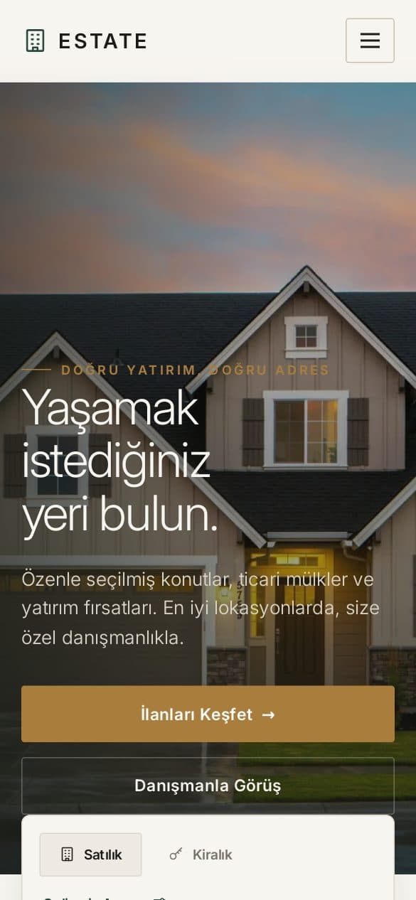 Estate — mobil görünüm