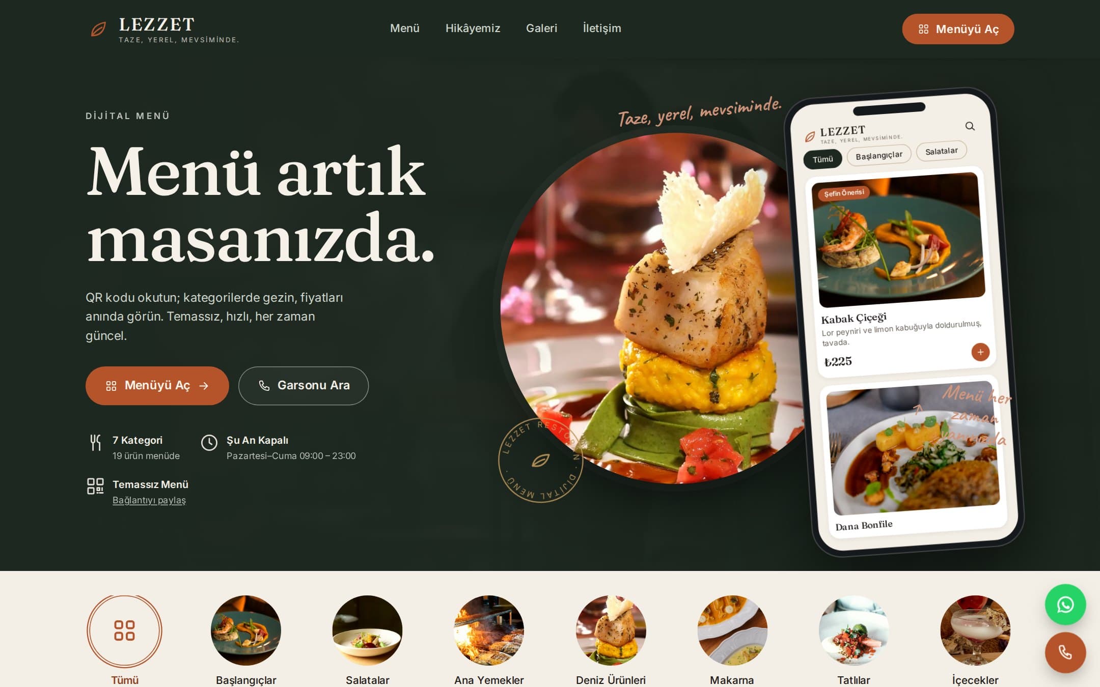 QR Menü teması önizleme