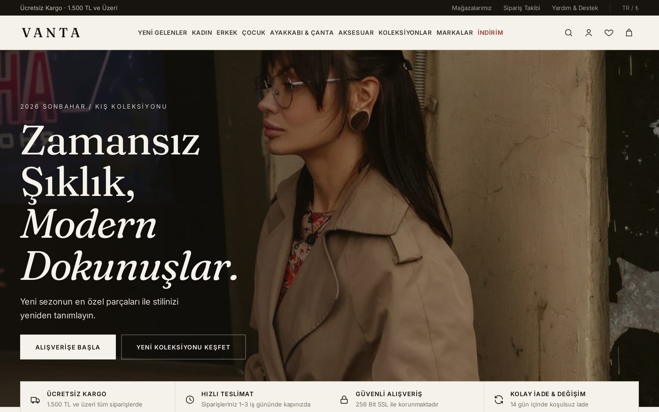 VANTA teması önizleme